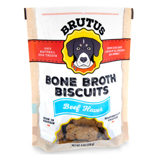 Brutus Bone Broth Beef Dog Biscuits