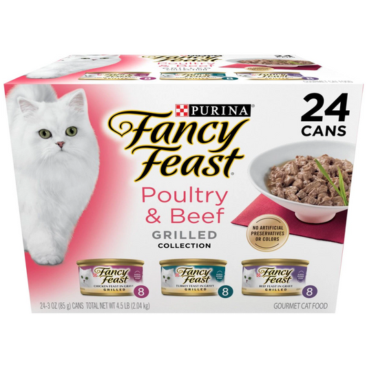 Fancy Feast Grilled Chicken & Turkey & Beef Variety Wet Cat Food