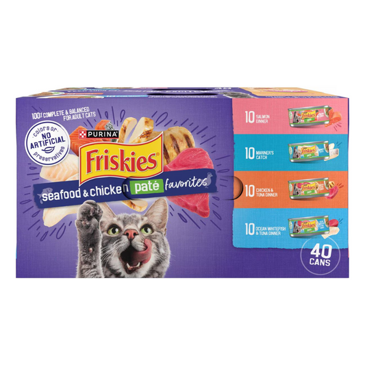 Friskies Seafood & Chicken Pate Variety Pack Canned Cat Food