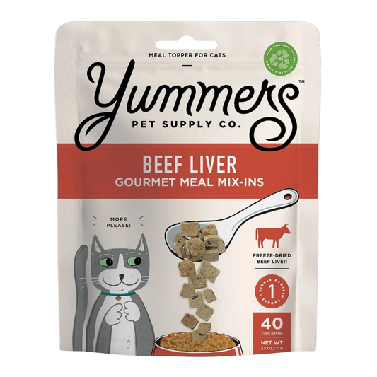 Yummers Pet Freeze Dried Beef Liver Gourmet Meal Mix-in for Cats