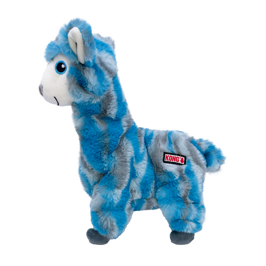 Kong Low Stuff Stripes Llama Plush Dog Toy