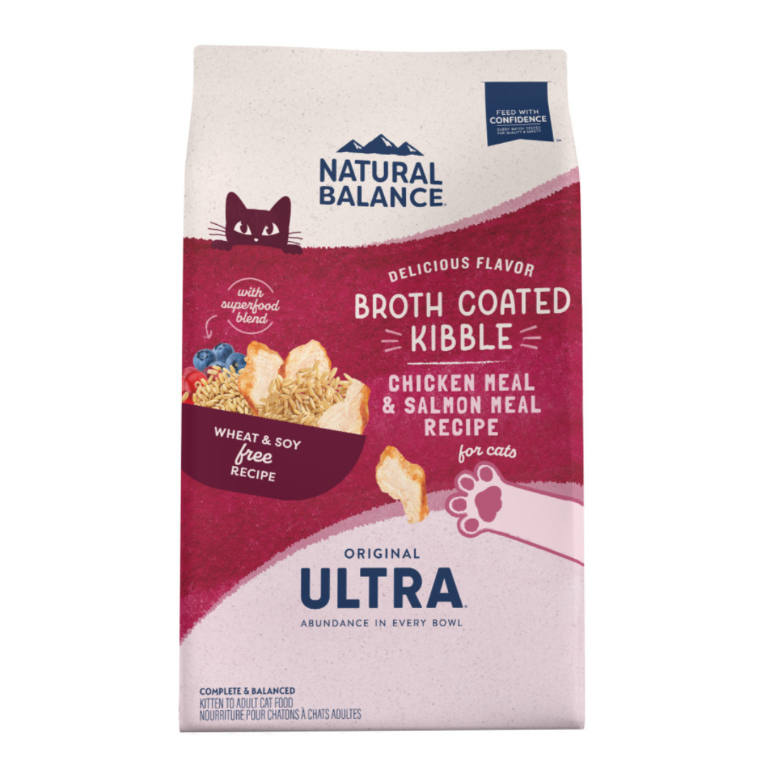 Natural Balance Original Ultra Chicken & Salmon Broth Coated Dry Cat Food