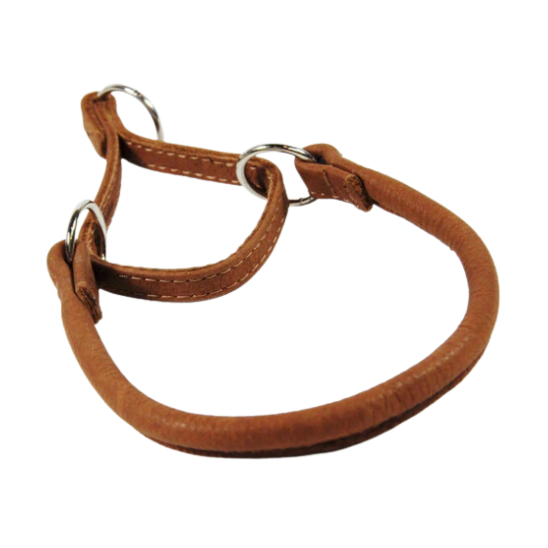 Dogline Soft Leather Round Martingale Collar