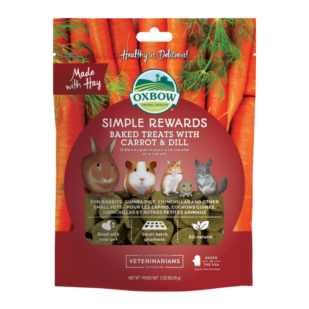 Oxbow Simple Rewards Baked Treats with Carrot & Dill for Rabbits, Guinea Pigs, and Other Small Animals