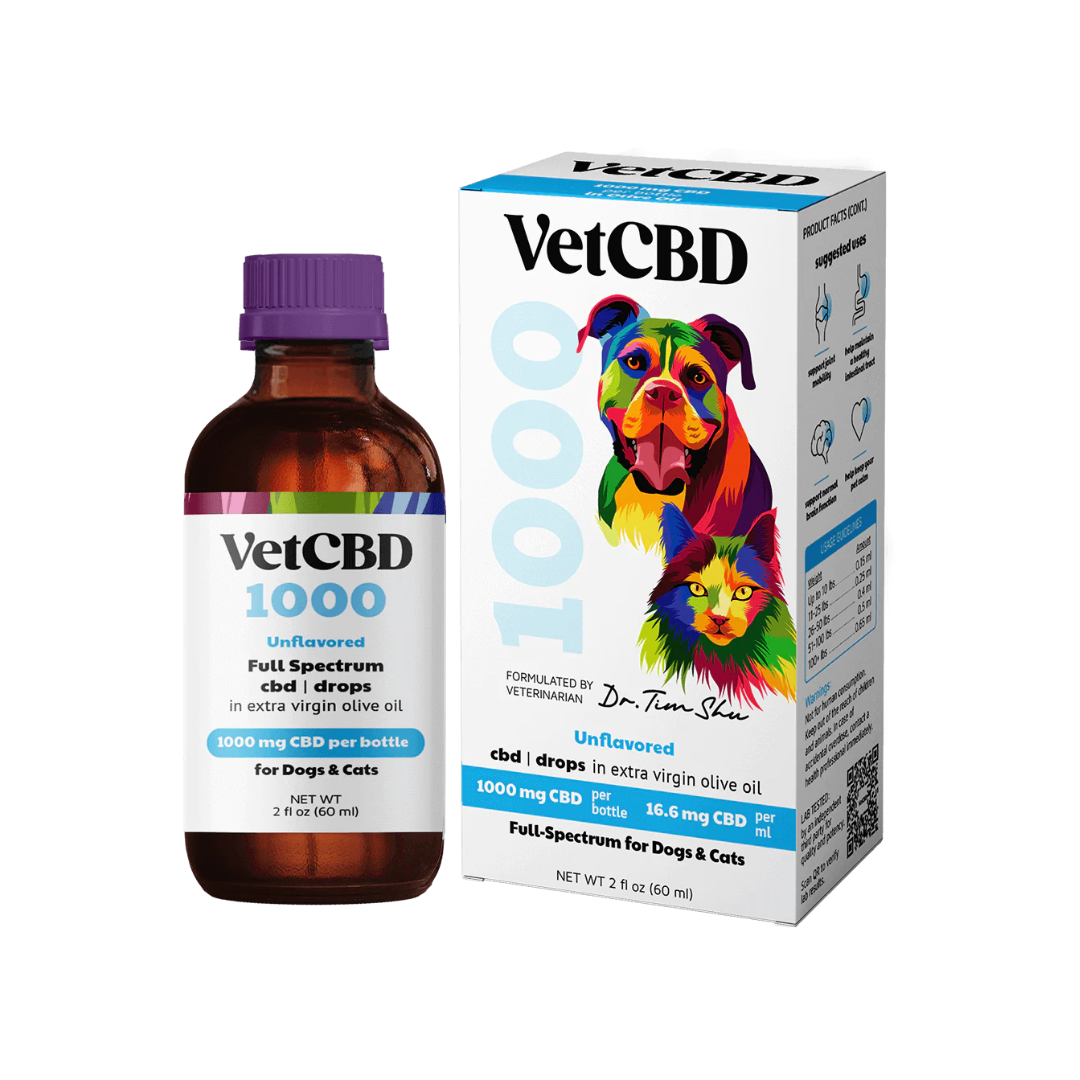 VetCBD Hemp Tinctures Full Spectrum CBD Drops for Dogs and Cats