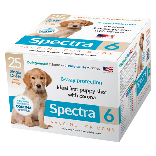 Canine Spectra 6 Vaccine, Modified Live and Killed Virus, Tray of 25