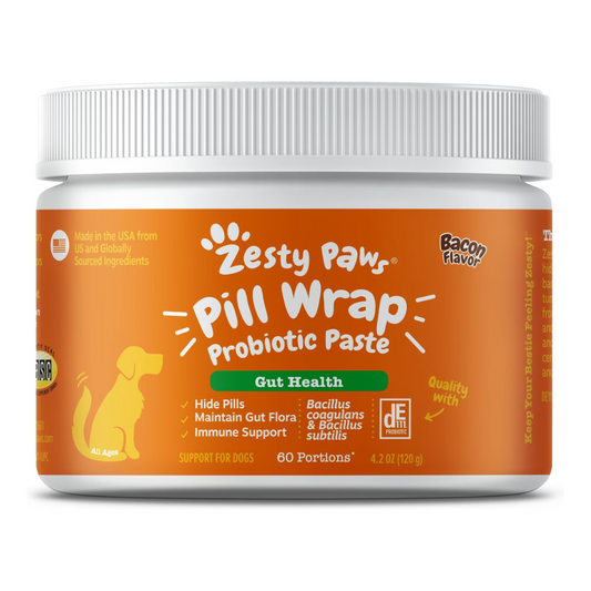 Zesty Paws Pill Wrap Bacon Dog Probiotic Paste