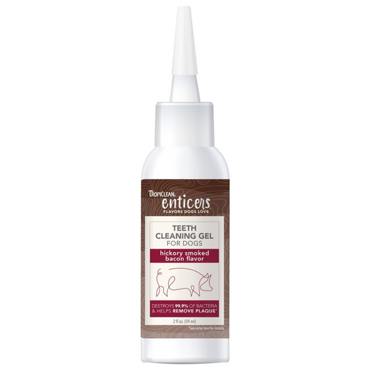 TropiClean Enticers Teeth Cleaning Gel for Dogs, Hickory Smoked Bacon Flavor