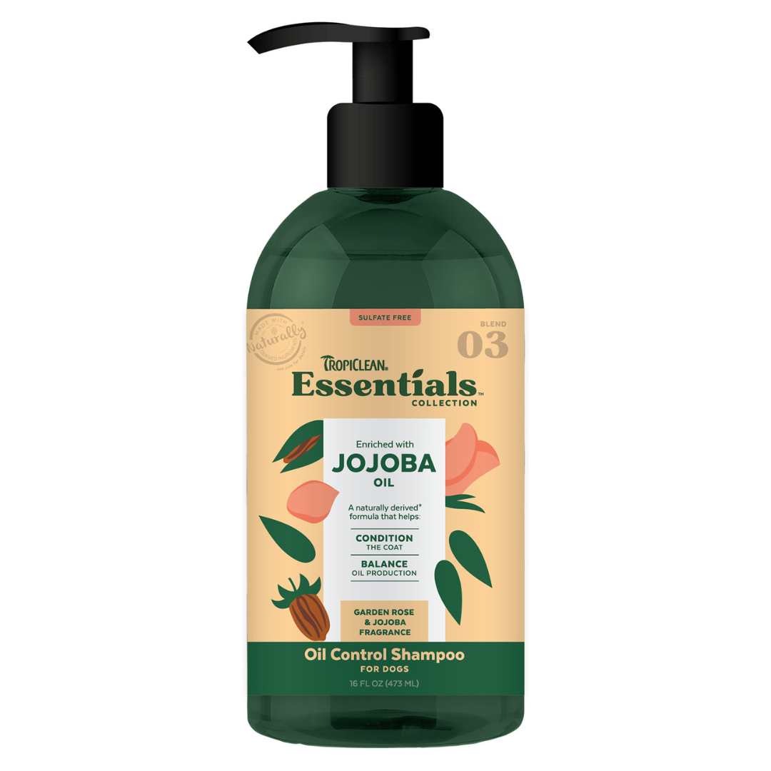 TropiClean Essentials Jojoba Oil Control Shampoo for Dogs