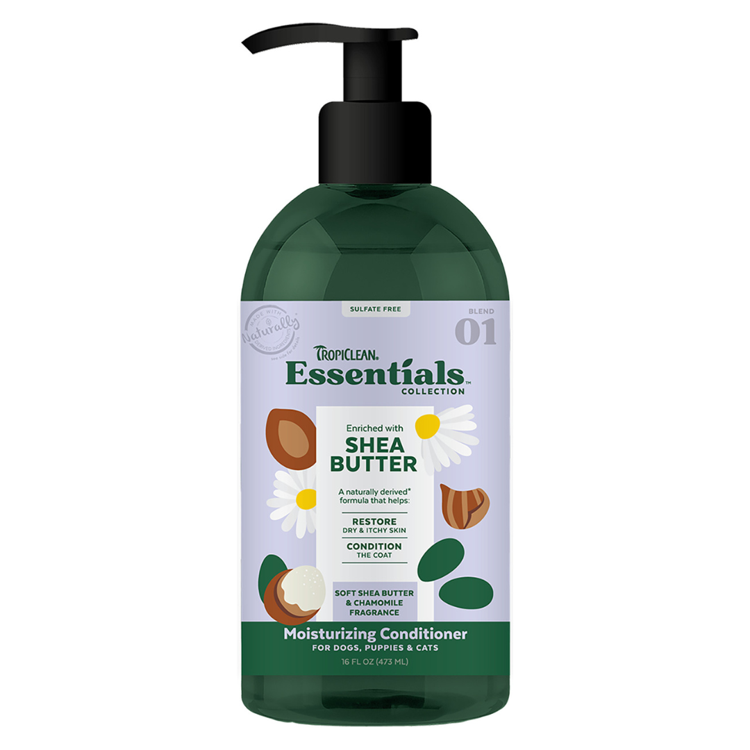 TropiClean Essentials Shea Butter Moisturizing Conditioner for Dogs & Cats