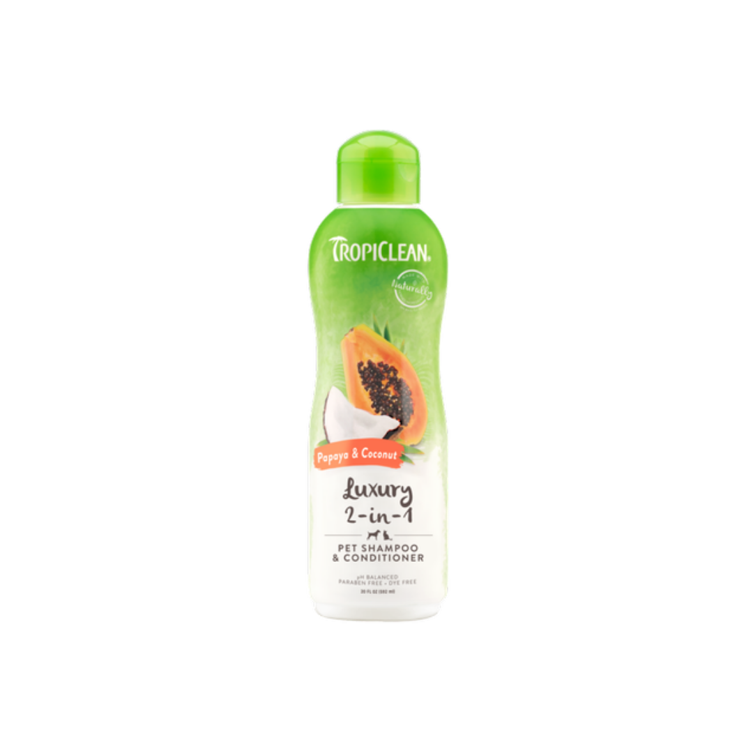 TropiClean Papaya & Coconut Luxury 2-in-1 Shampoo and Conditioner