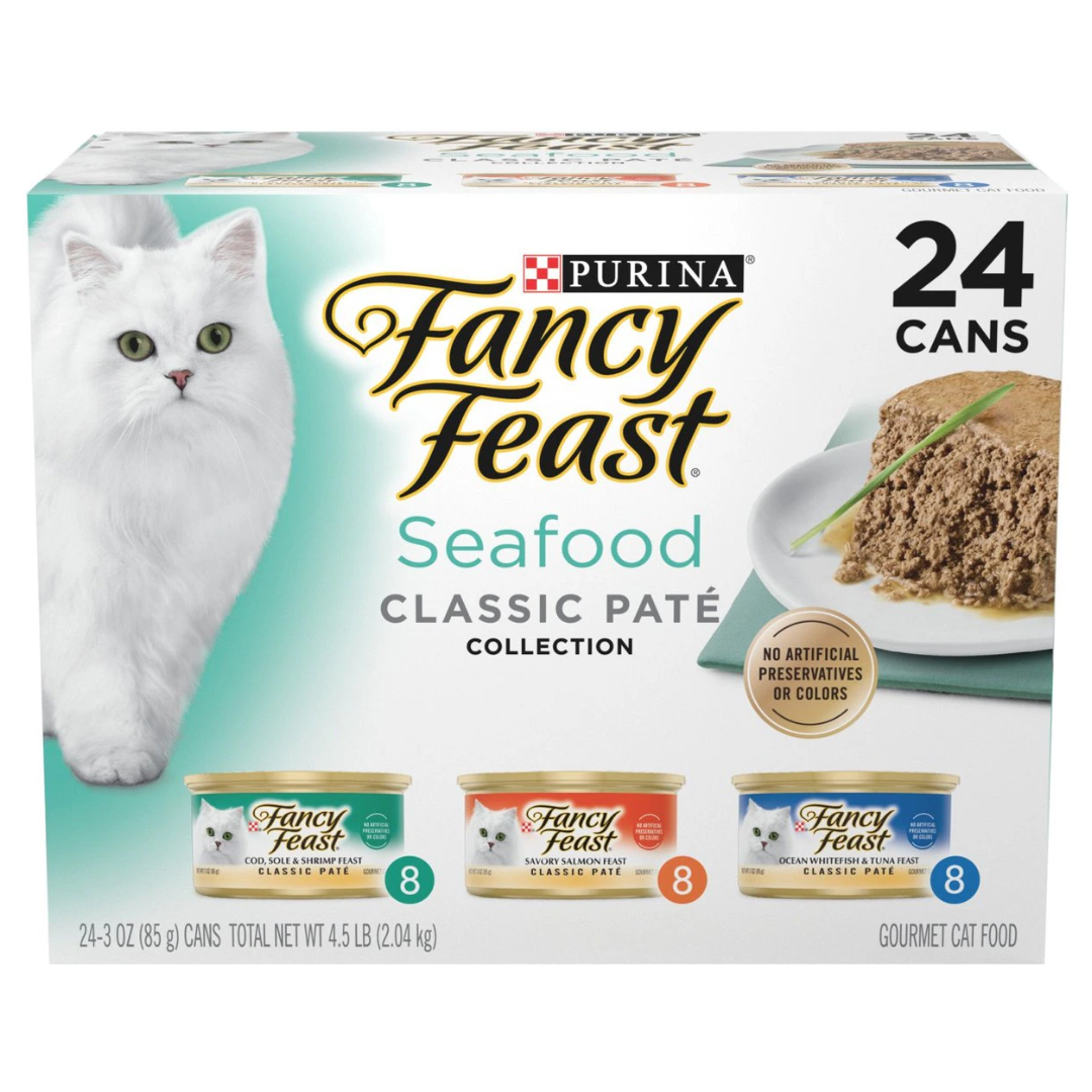 Fancy Feast Seafood Classic Pate Variety Wet Cat Food