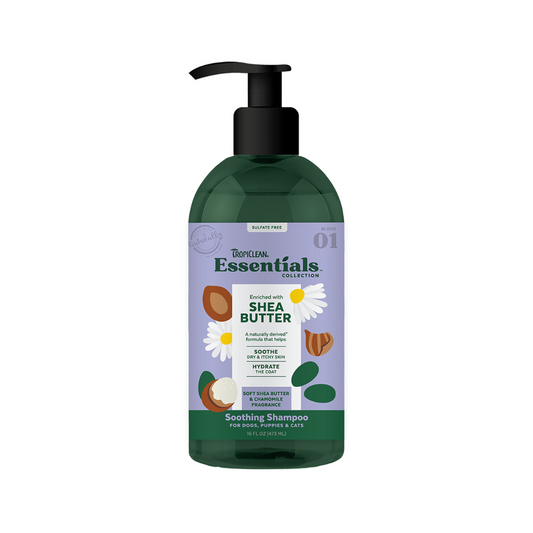 TropiClean Essentials Shea Butter Soothing Shampoo for Dogs & Cats