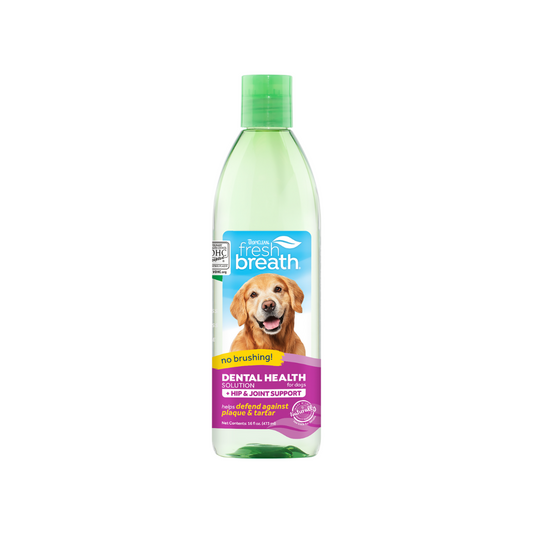 TropiClean Fresh Breath Dental Health Solution Plus Hip & Joint for Dogs