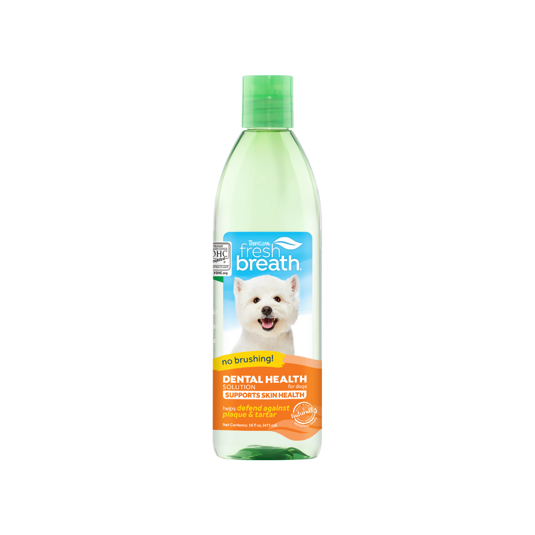 TropiClean Fresh Breath Dental Health Solution Supports Skin Health for Dogs