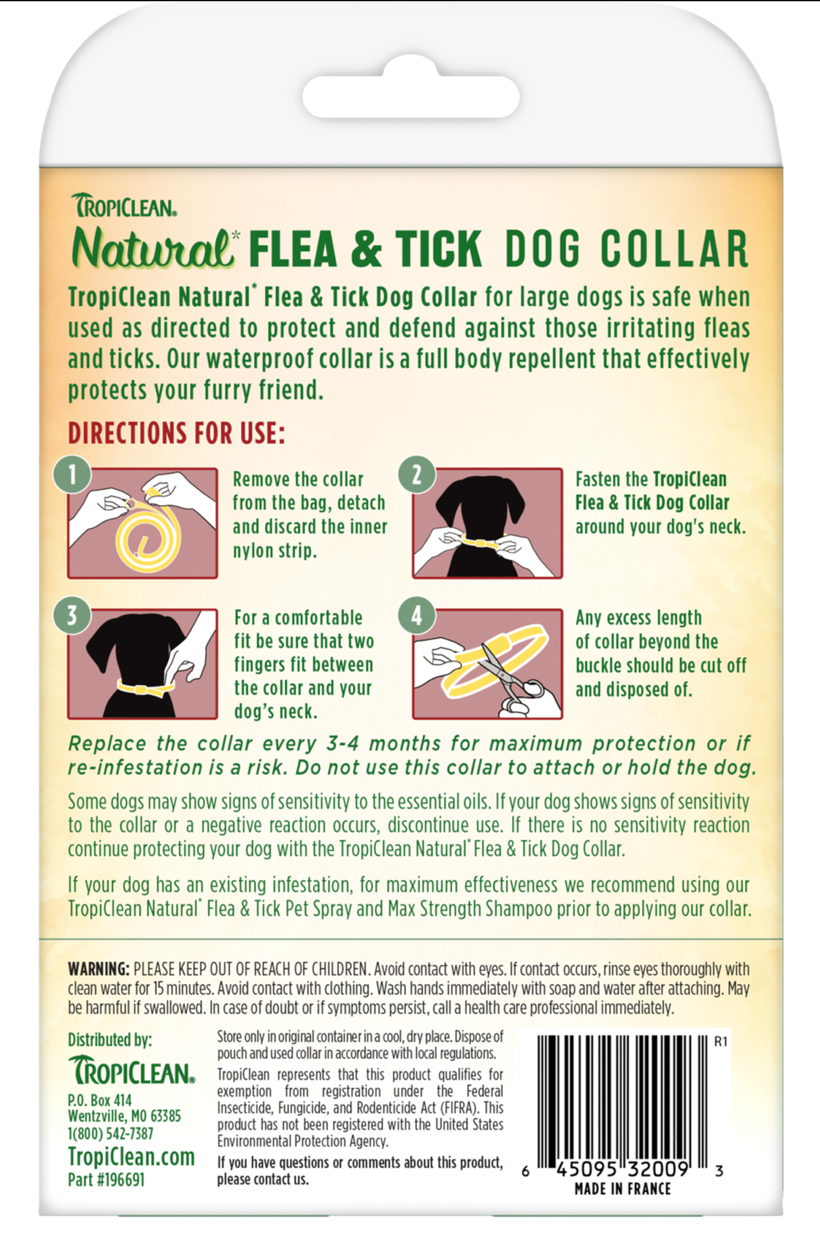 TropiClean Natural* Flea & Tick Repellent Collar for Large Dogs