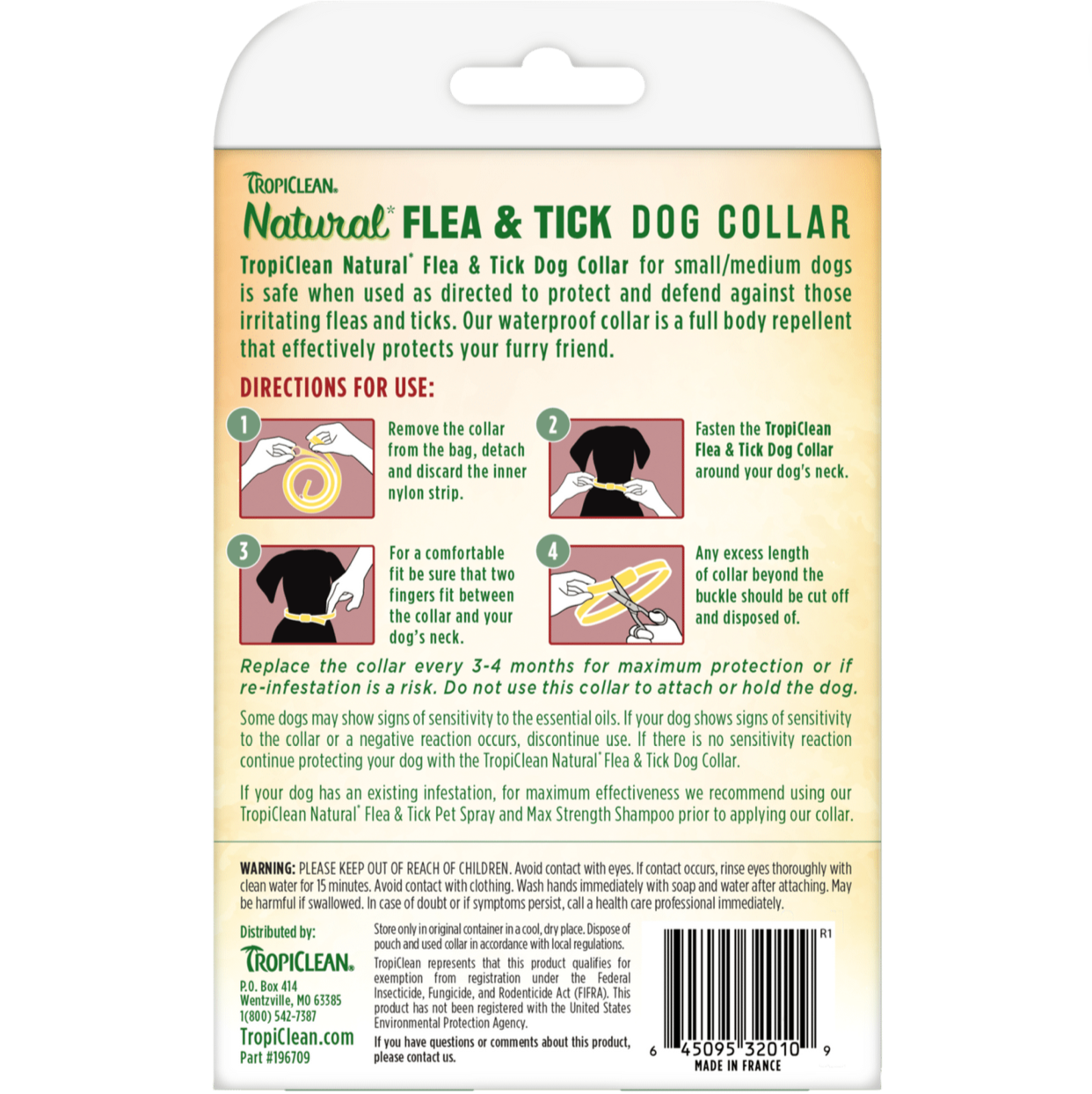 TropiClean Natural* Flea & Tick Repellent Collar for Small & Medium Dogs