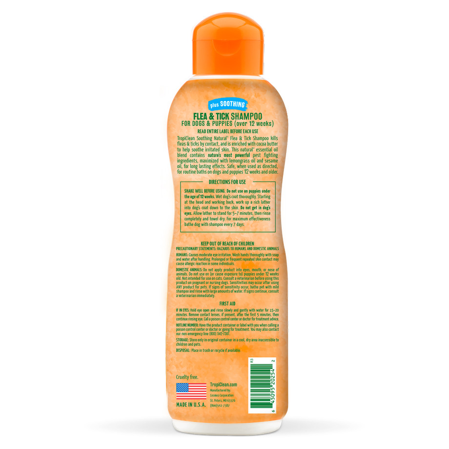 TropiClean Natural* Flea & Tick Soothing Shampoo for Dogs