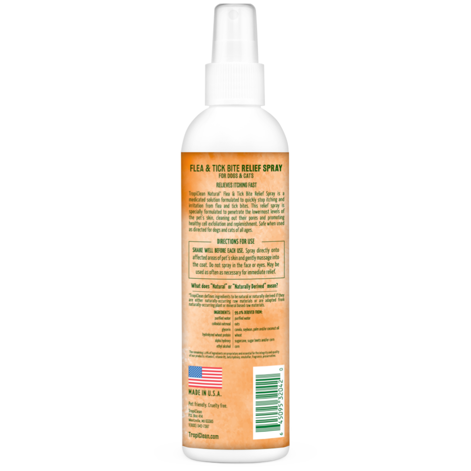 TropiClean Natural* Flea & Tick Bite Relief Spray