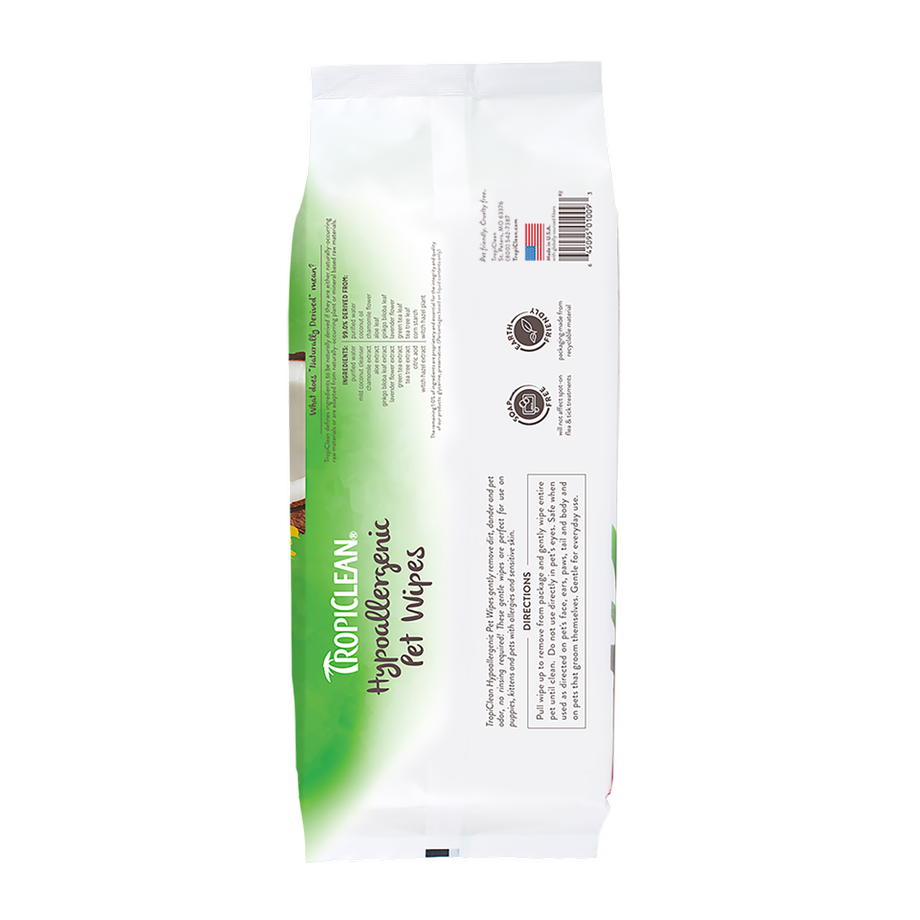 TropiClean Hypoallergenic Cleaning Pet Wipes