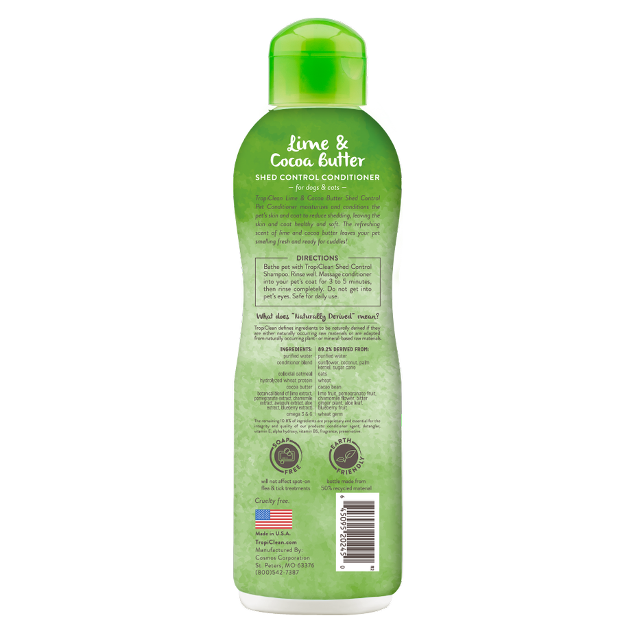 TropiClean Lime & Cocoa Butter Shed Control Conditioner