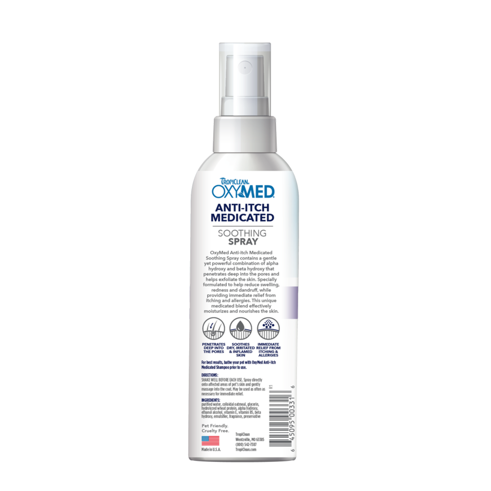 TropiClean OxyMed Medicated Anti itch Pet Spray